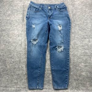 Maurices Blue Distressed Skinny Jeans